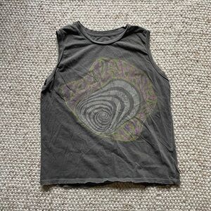 Lollapalooza Gray Sleeveless Graphic Top